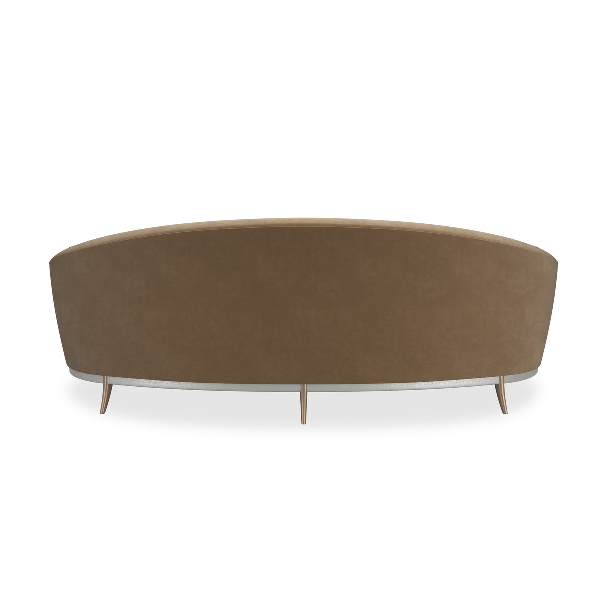 Brown Velvet Curved Sofa | Caracole Main Event