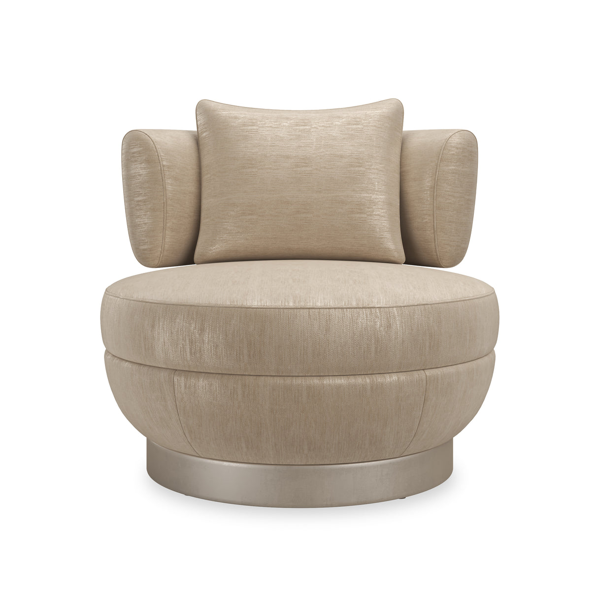 Chenille Swivel Lounge Chair | Caracole Celeste