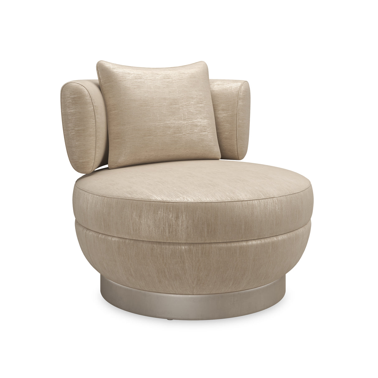 Chenille Swivel Lounge Chair | Caracole Celeste