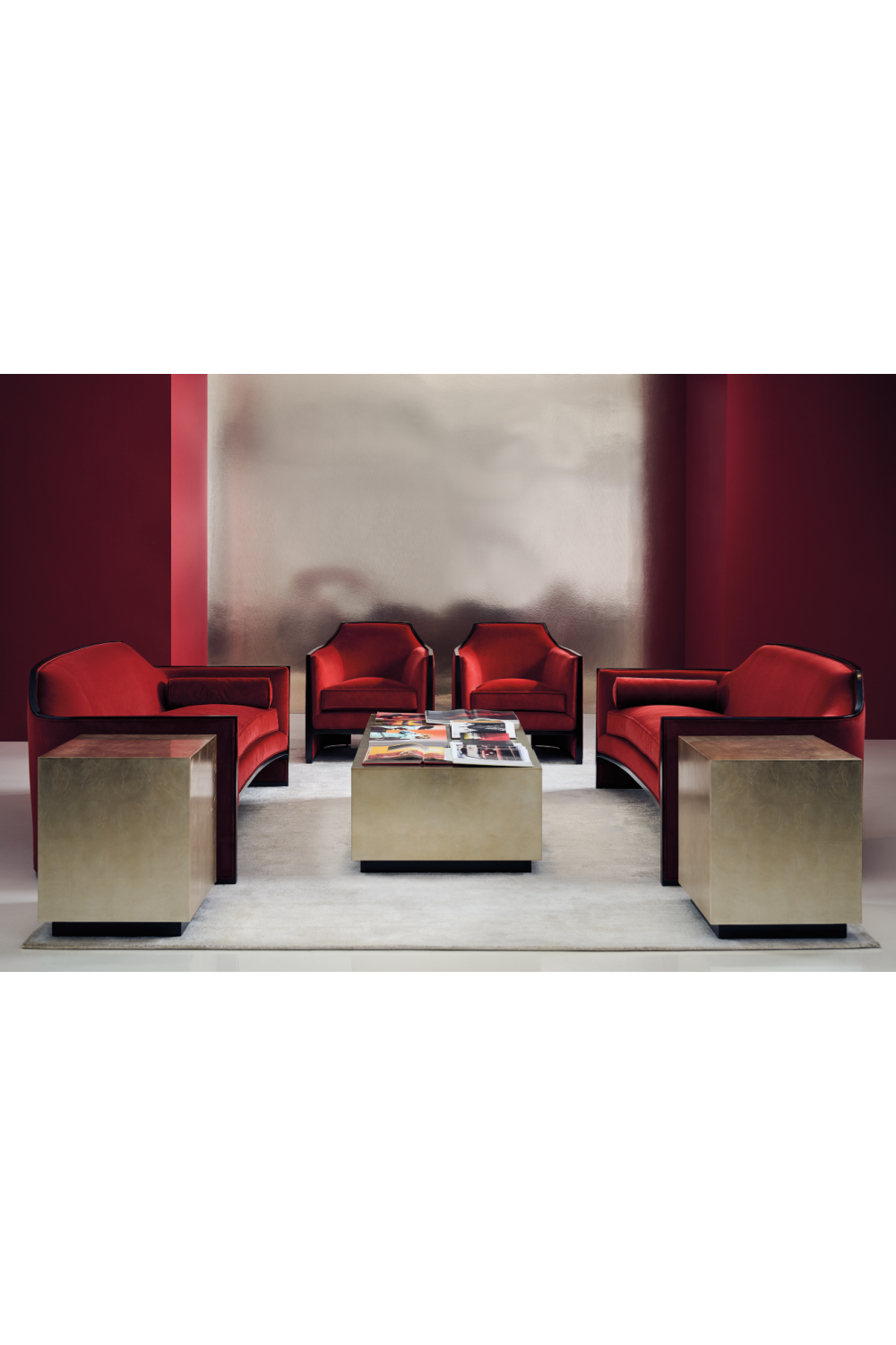 Velvet Angular Lounge Chair | Caracole The Cat's Meow | Caracole.eu.com