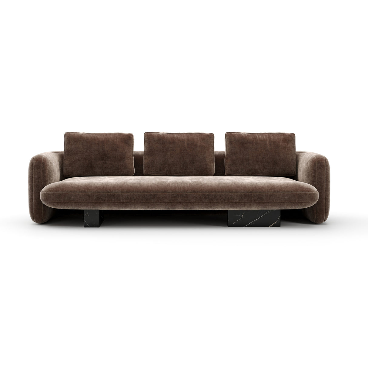 Taupe Velvet Sofa | Caracole Overlap