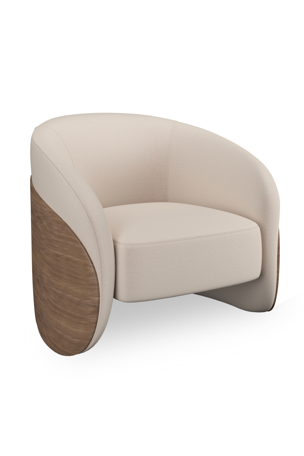 Ivory Mohair Lounge Chair | Caracole Fleur | Caracole.eu.com