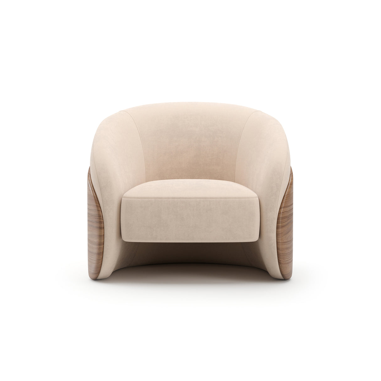 Ivory Mohair Lounge Chair | Caracole Fleur
