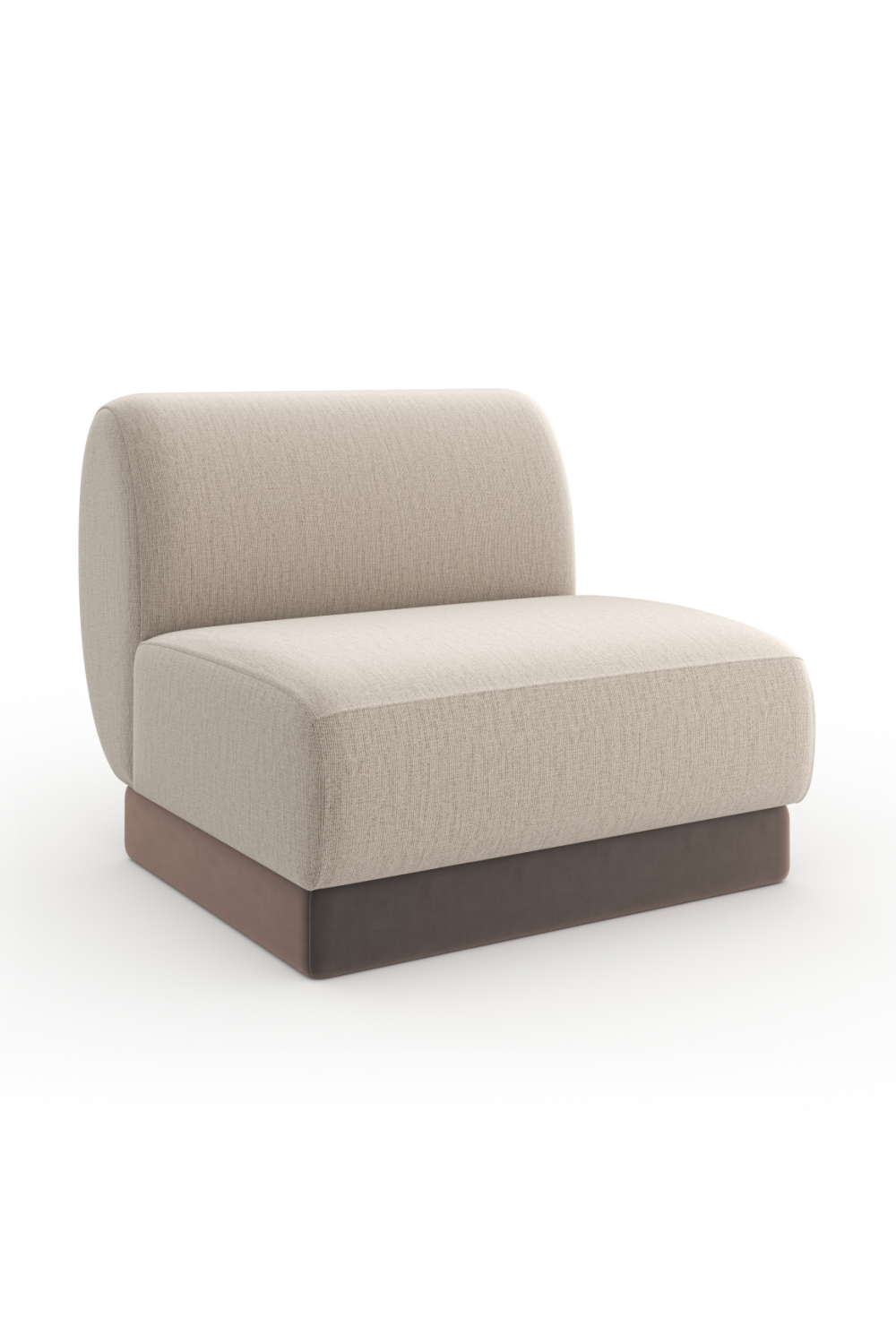 Beige Ribbed Linen Lounge Chair | Caracole Seta | Caracole.eu.com