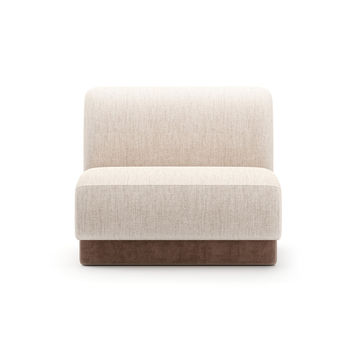 Beige Ribbed Linen Lounge Chair | Caracole Seta