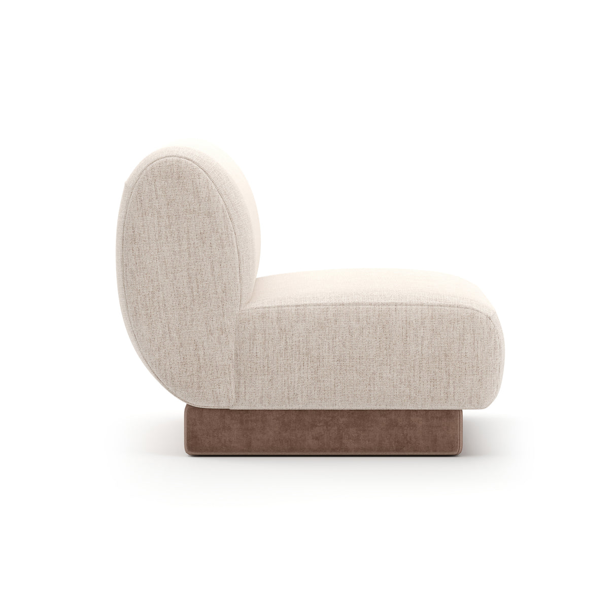 Beige Ribbed Linen Lounge Chair | Caracole Seta
