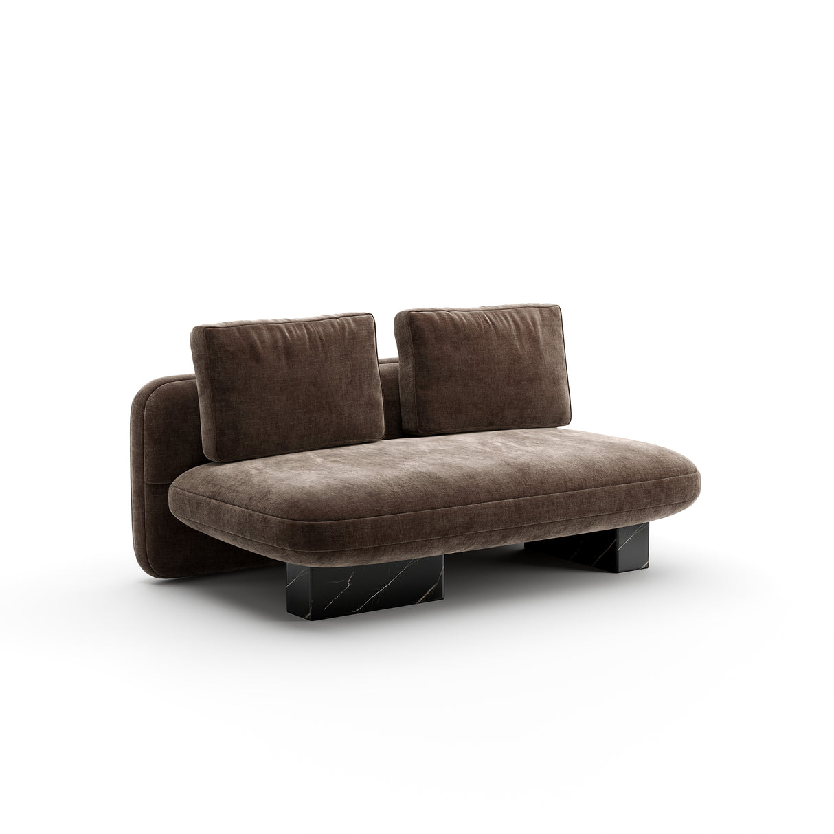 Taupe Velvet Loveseat | Caracole Overlap