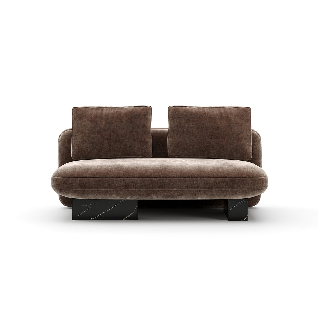 Taupe Velvet Loveseat | Caracole Overlap