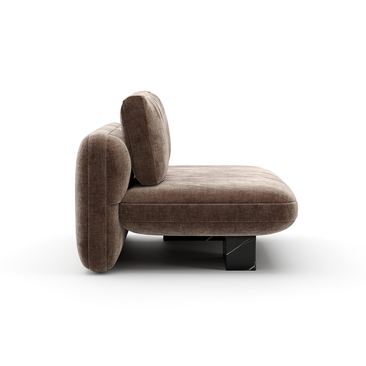 Taupe Velvet Loveseat | Caracole Overlap