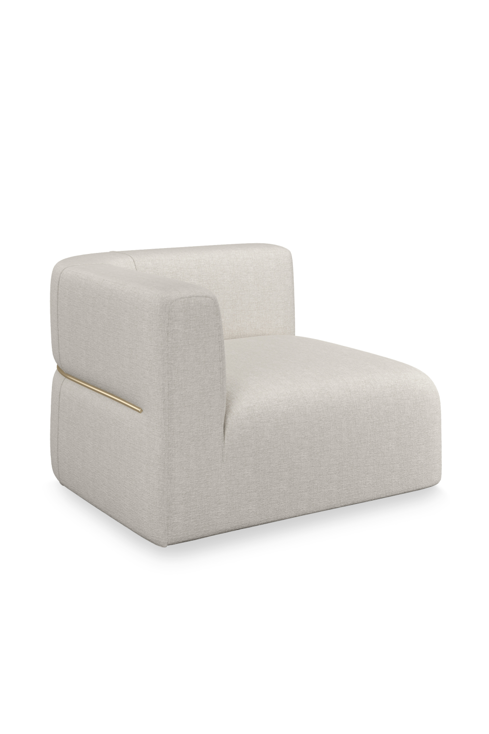 White Ribbed Linen Lounge Chair | Caracole Rhythm | Caracole.eu.com