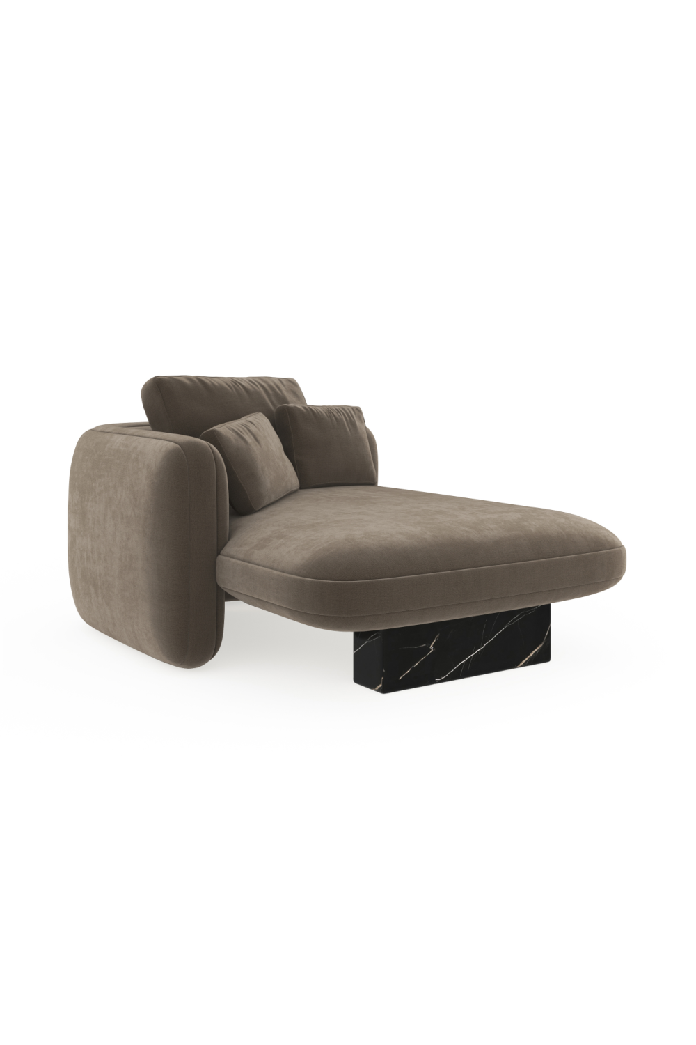 Taupe Velvet Left Chaise | Caracole Overlap | Caracole.eu.com