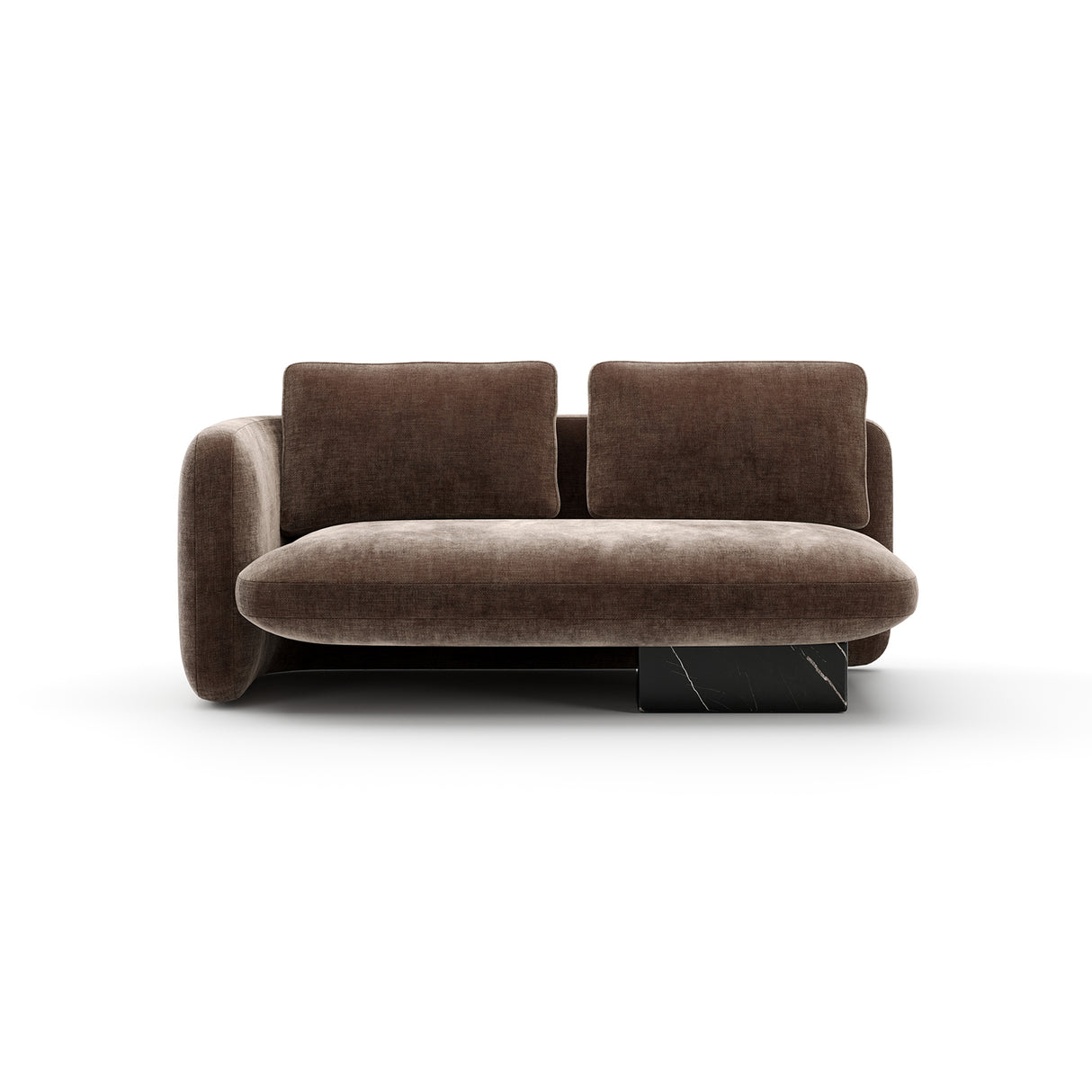 Taupe Velvet Left Loveseat | Caracole Overlap