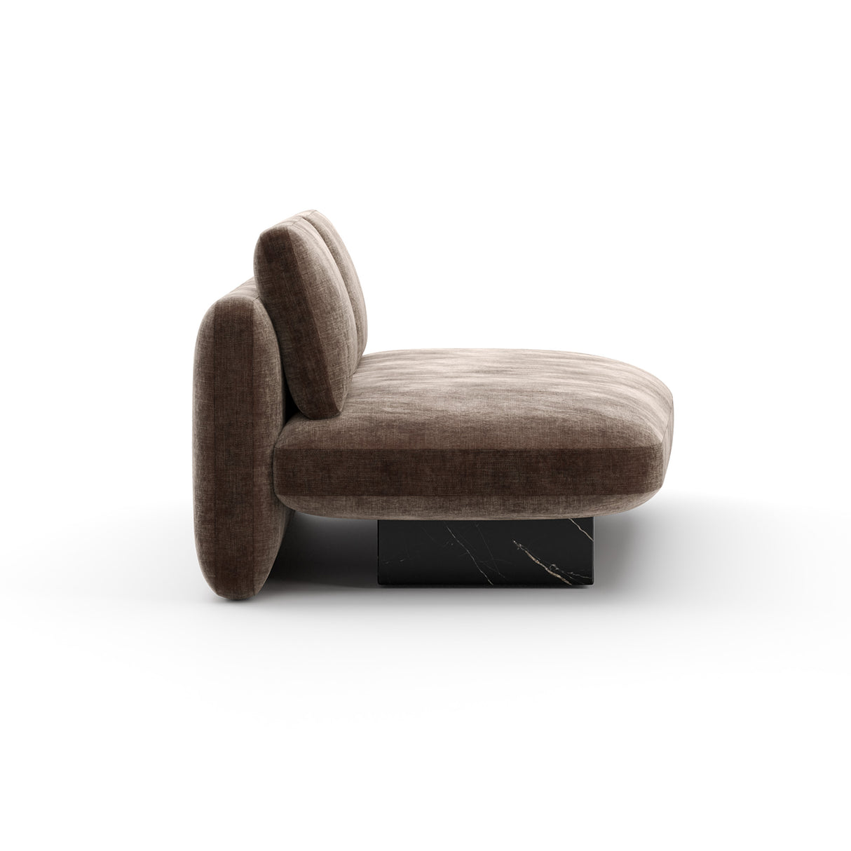 Taupe Velvet Left Bumper Sofa | Caracole Overlap