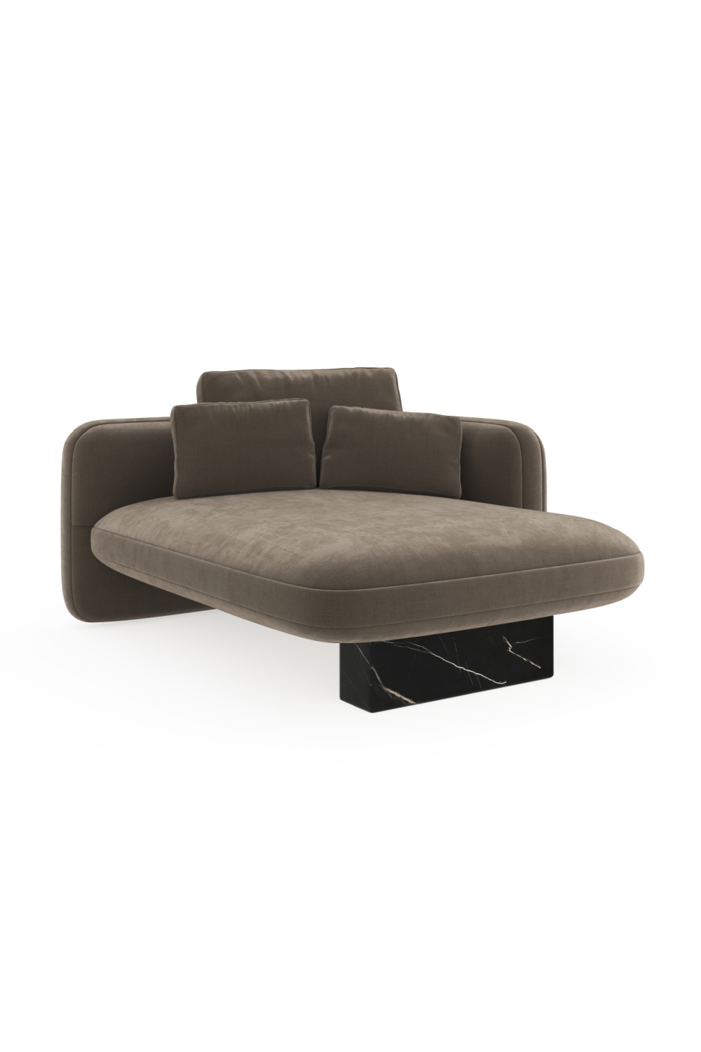 Taupe Velvet Right Chaise | Caracole Overlap | Caracole.eu.com