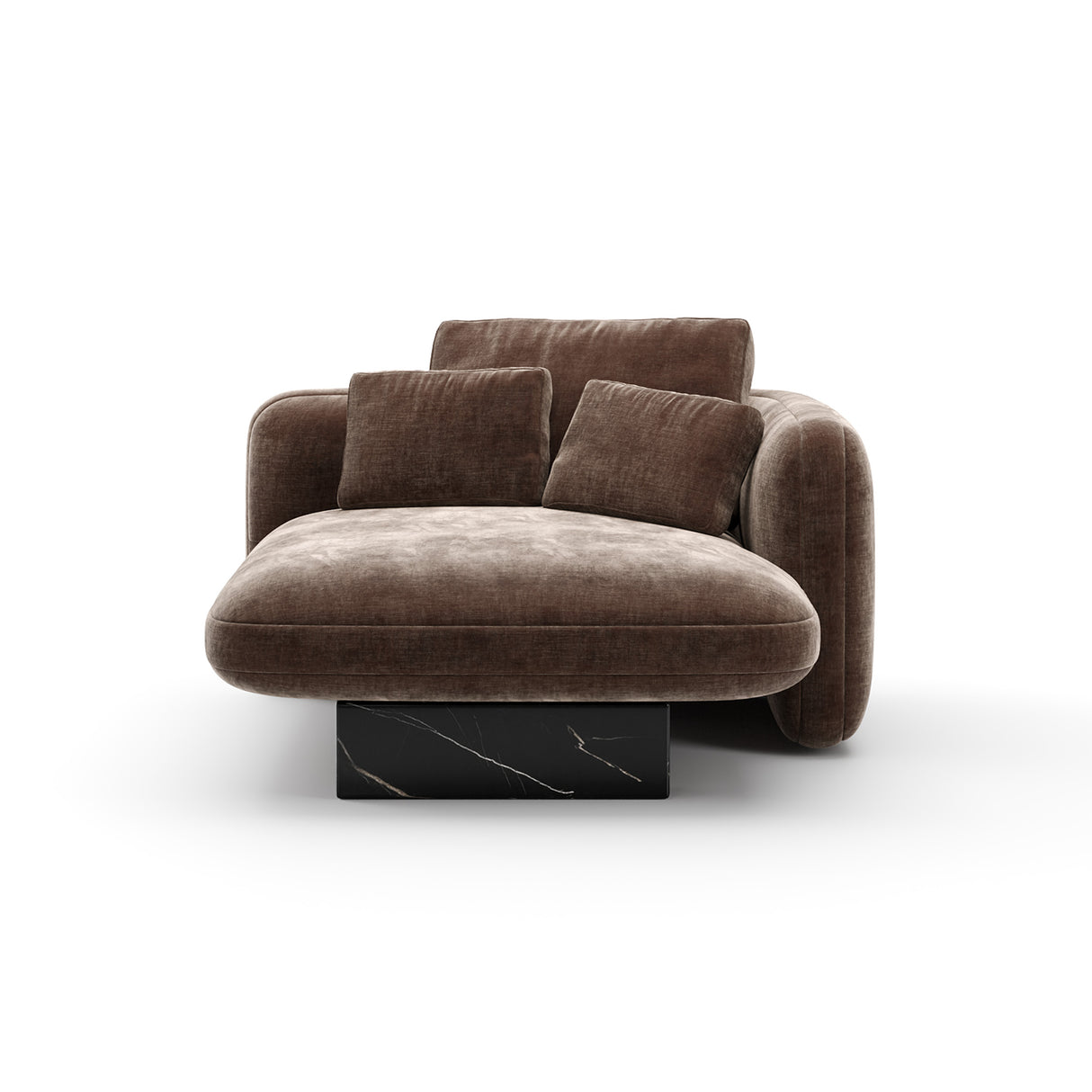 Taupe Velvet Right Chaise | Caracole Overlap
