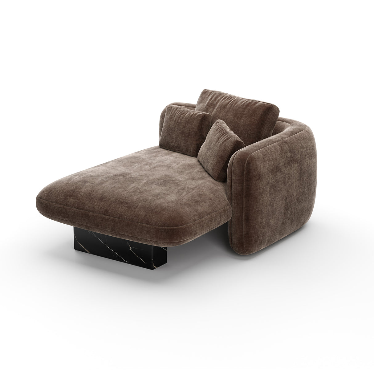 Taupe Velvet Right Chaise | Caracole Overlap