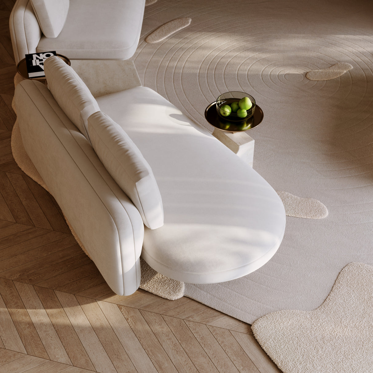 Travertine Base Nightstand | Caracole Overlap