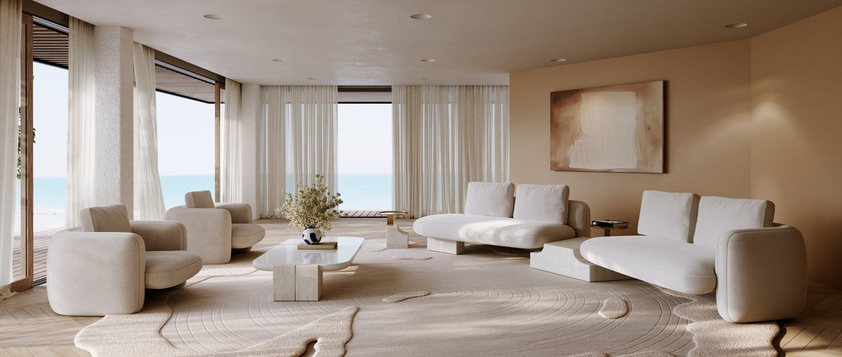 Travertine Panels Cocktail Table | Caracole Overlap