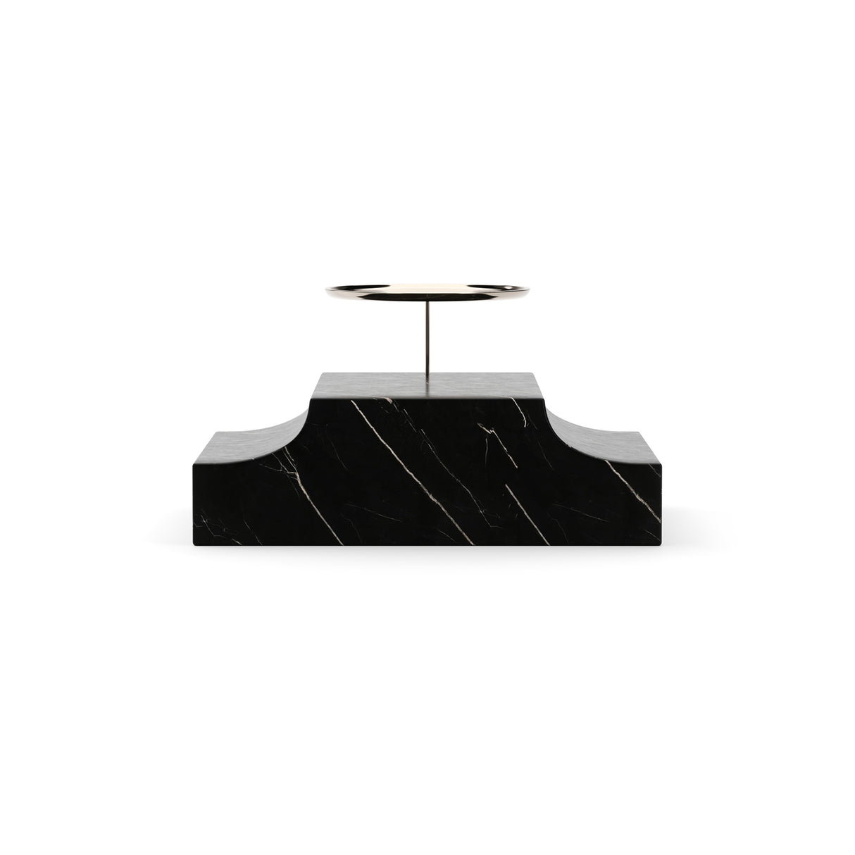 Black Marble Triangular Wedge Base | Caracole Overlap