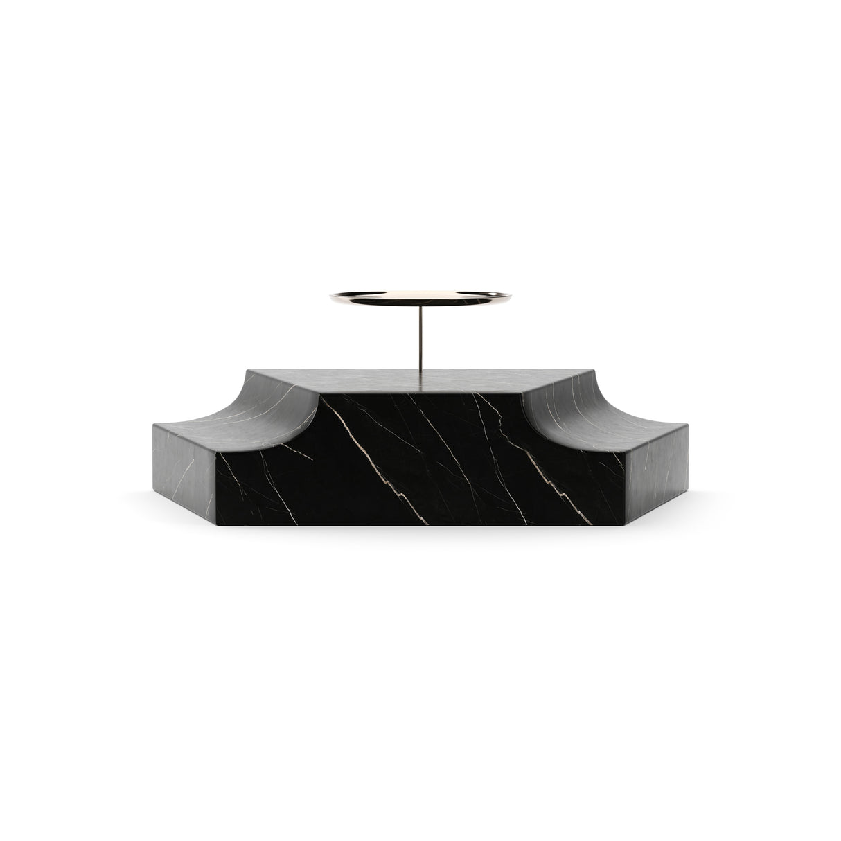 Black Marble Triangular Wedge Base | Caracole Overlap