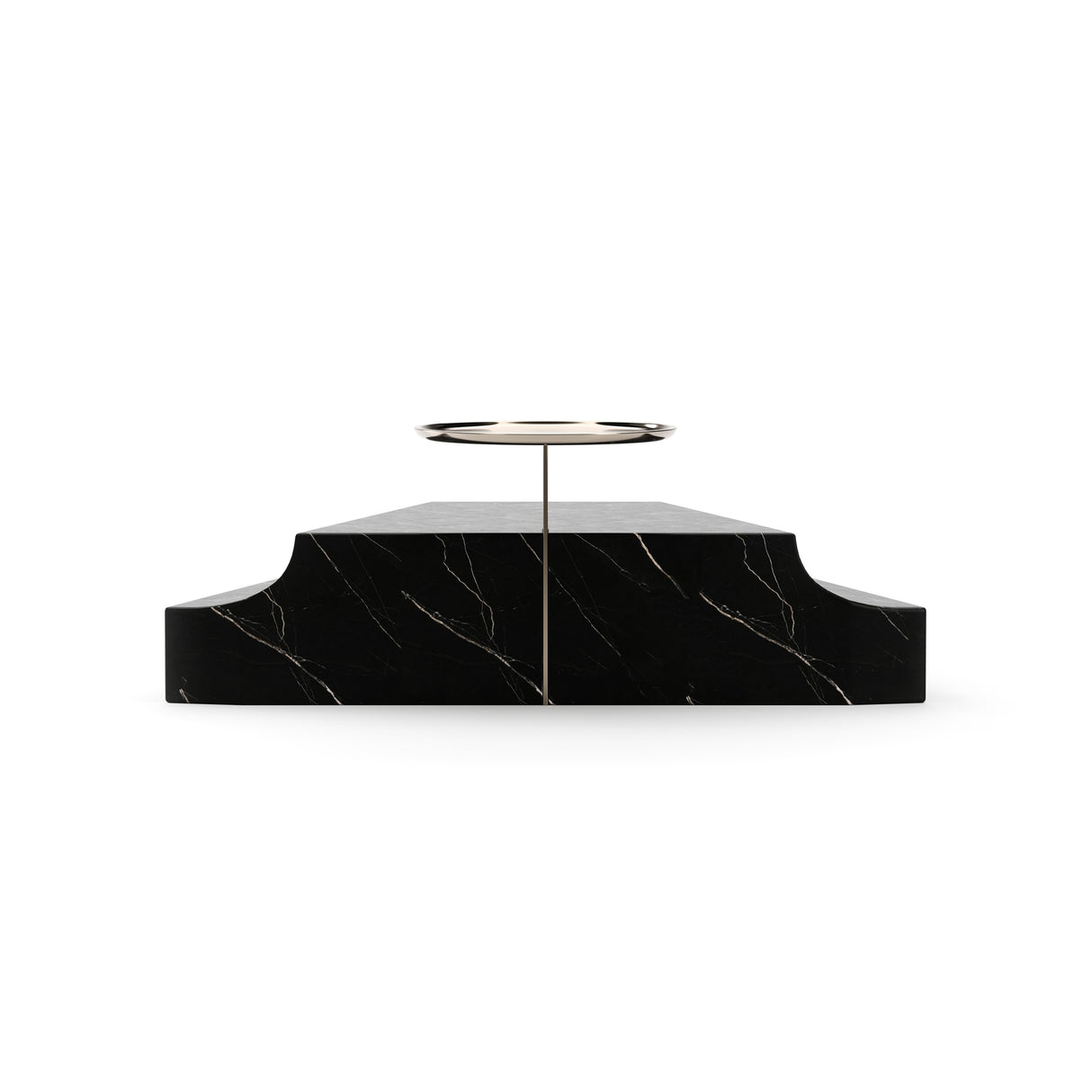 Black Marble Triangular Wedge Base | Caracole Overlap