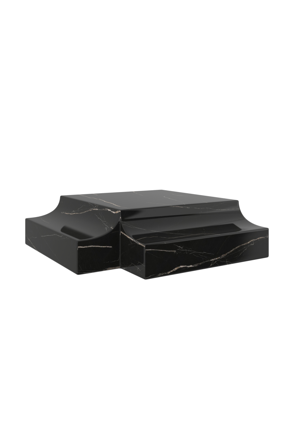 Black Marble Corner Wedge Base | Caracole Overlap | Caracole.eu.com