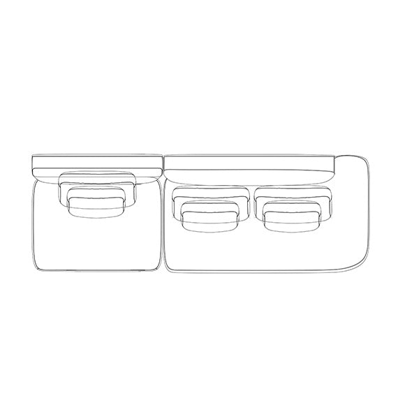 Saffron Two Piece Curved Sofa | Caracole Sasso Small