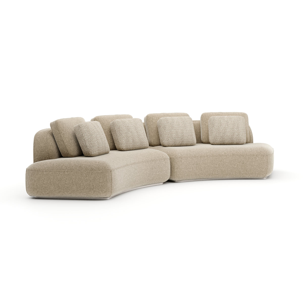 Oatmeal Two Piece Curved Sofa | Caracole Sasso