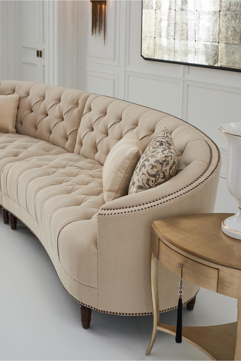 Nail-Trimmed Tufted Sofa | Caracole Laf | Caracole.eu.com
