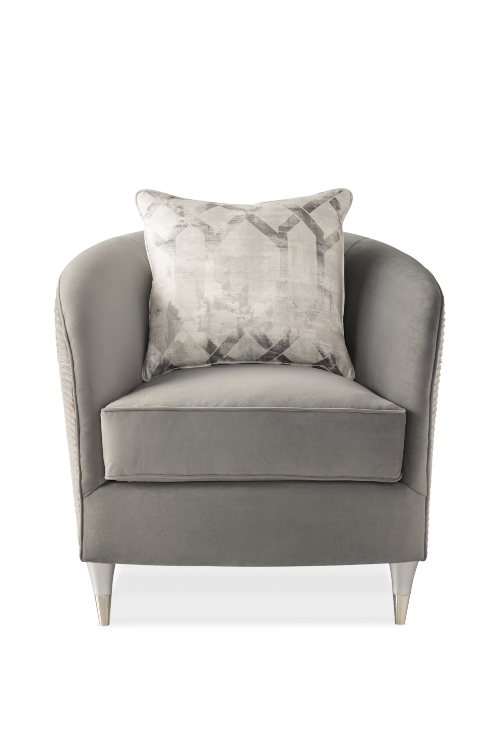 Gray Barrel Lounge Chair | Caracole Farrah | Caracole.eu.com