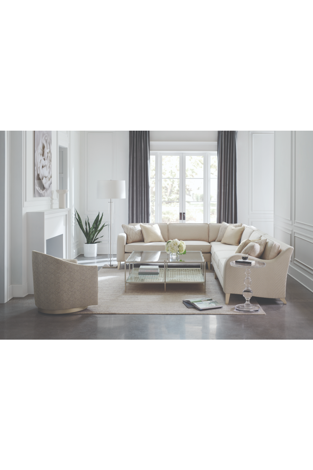 Cream Modern Loveseat | Caracole Victoria | Caracole.eu.com