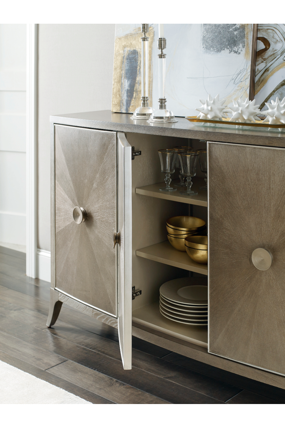 Starburst Patterned Ash Credenza | Caracole Avondale | Caracole.eu.com