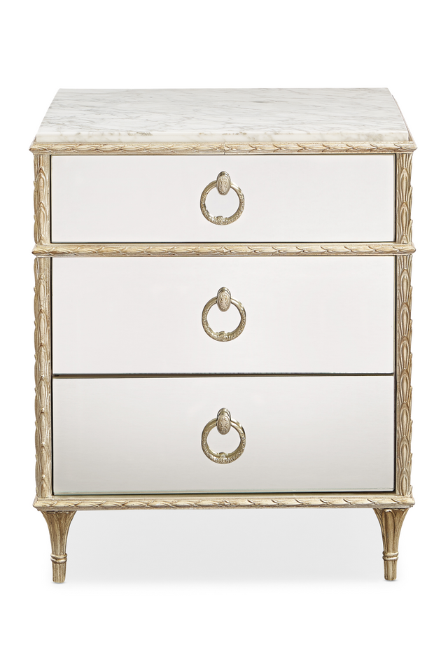 Mirrored Vintage Style Nightstand | Caracole Fontainebleau | Caracole.eu.com