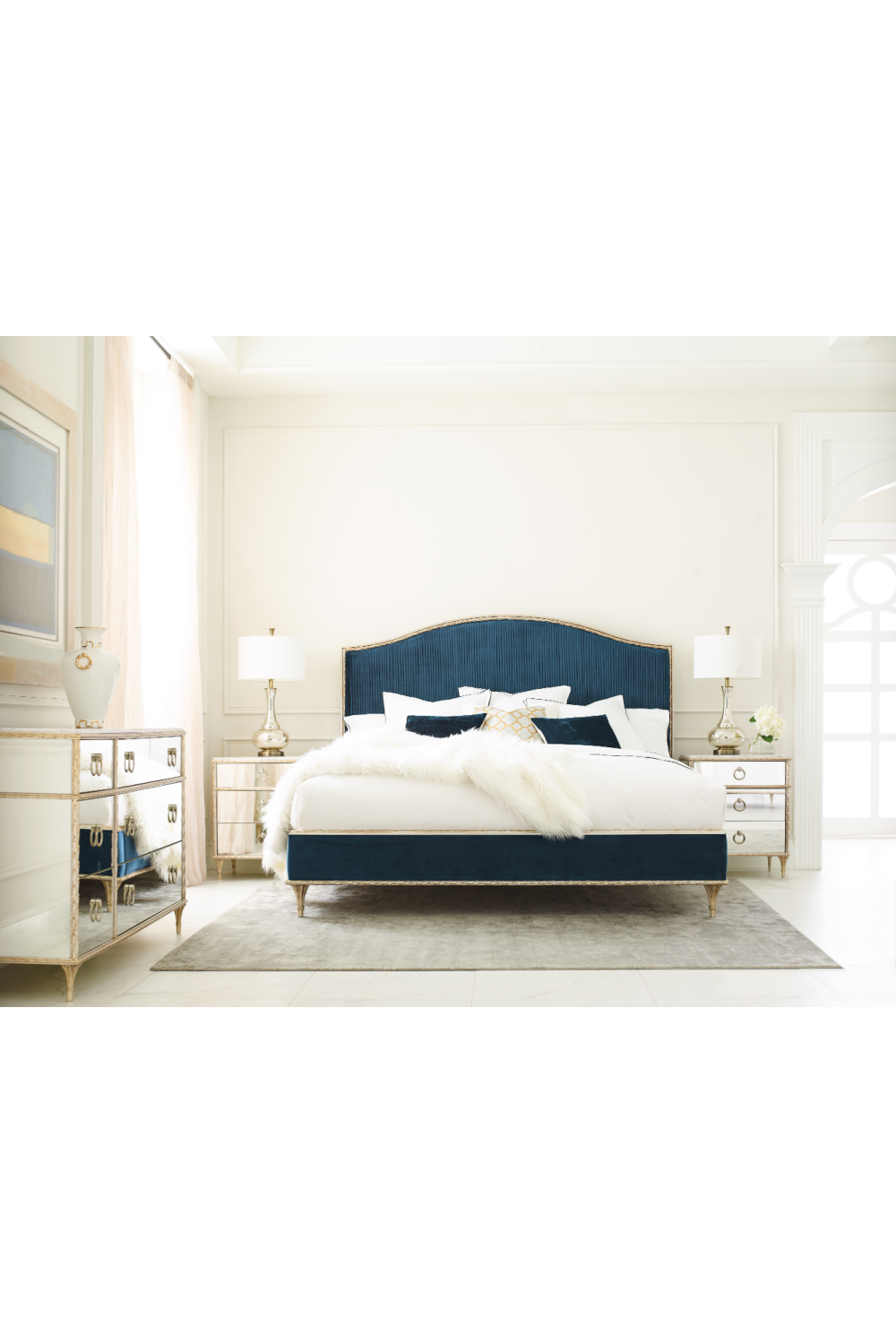 Mirrored Vintage Style Nightstand | Caracole Fontainebleau | Caracole.eu.com