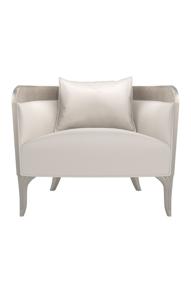 Fan Motif Cream Barrel Chair | Caracole Lillian | Caracole.eu.com