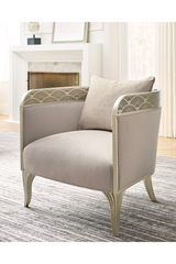 Fan Motif Cream Barrel Chair | Caracole Lillian | Caracole.eu.com