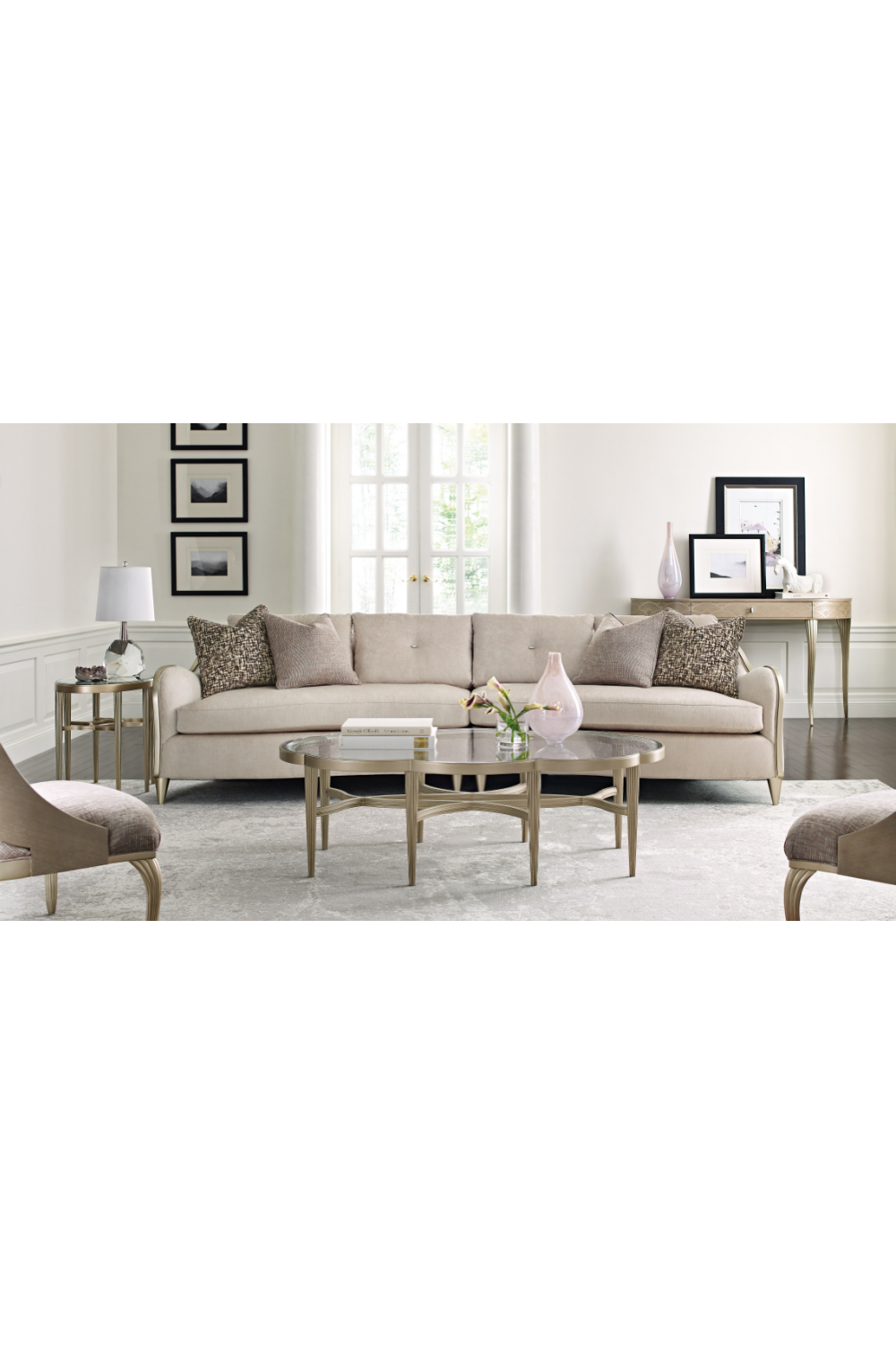 White Chenille Modular Sofa | Caracole Lillian | Caracole.eu.com