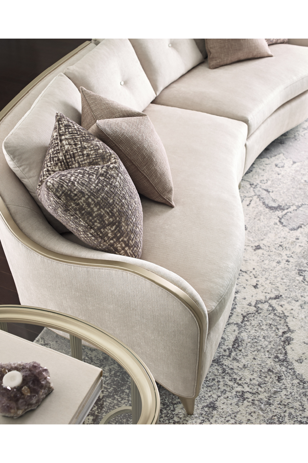White Chenille Modular Sofa | Caracole Lillian | Caracole.eu.com