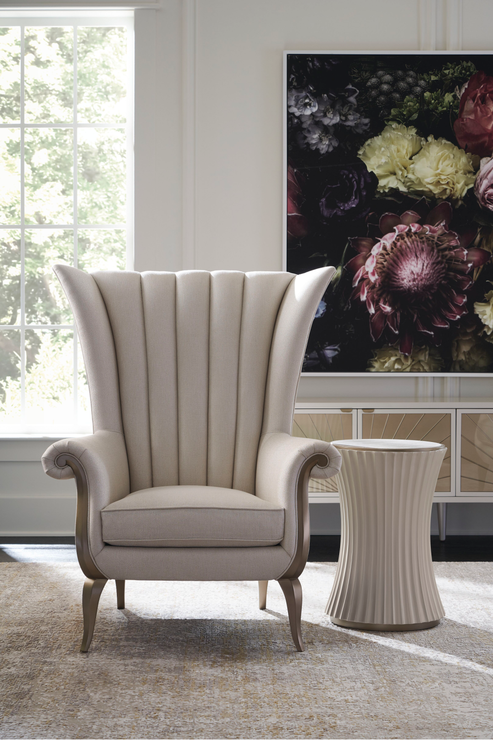 White Scalloped Accent Table | Caracole Valentina | Caracole.eu.com