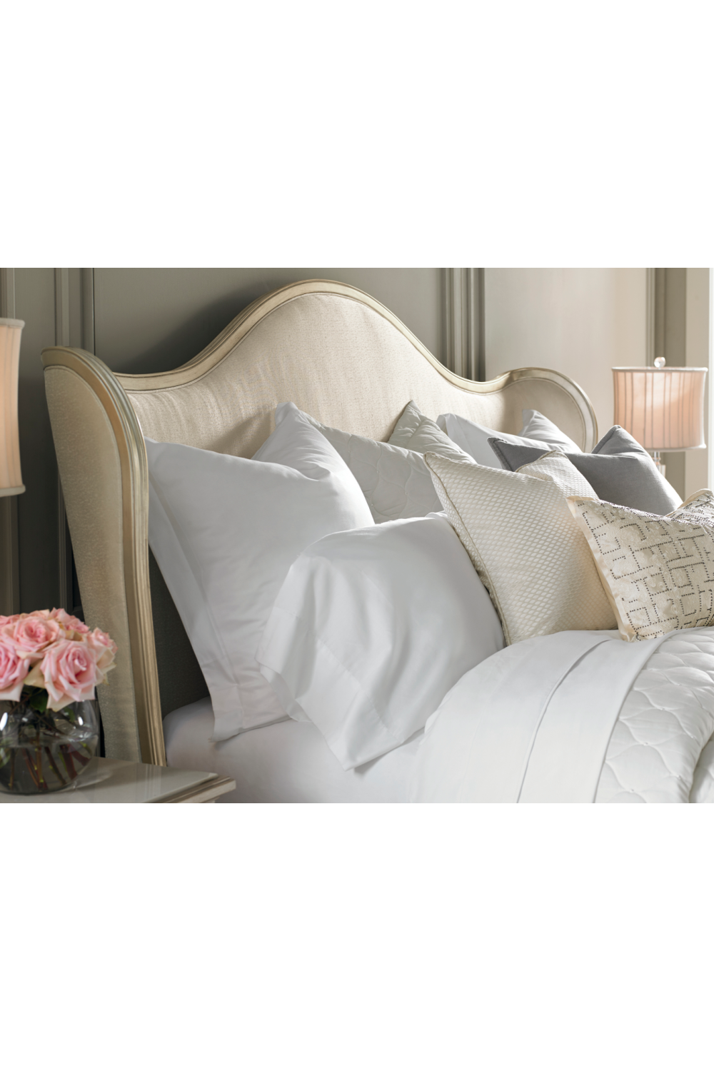Winged Upholstered Bed | Caracole Bedtime Beauty | Caracole.eu.com
