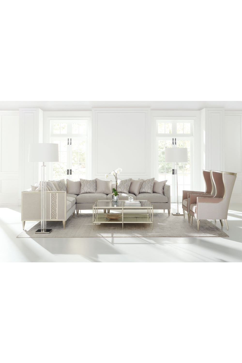Metal Framed Glass Cocktail Table | Caracole Perfectly Square | Caracole.eu.com