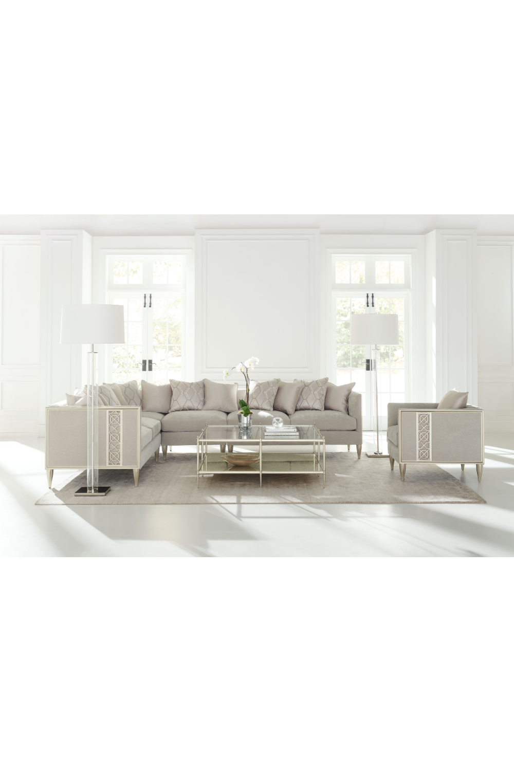 Metal Framed Glass Cocktail Table | Caracole Perfectly Square | Caracole.eu.com