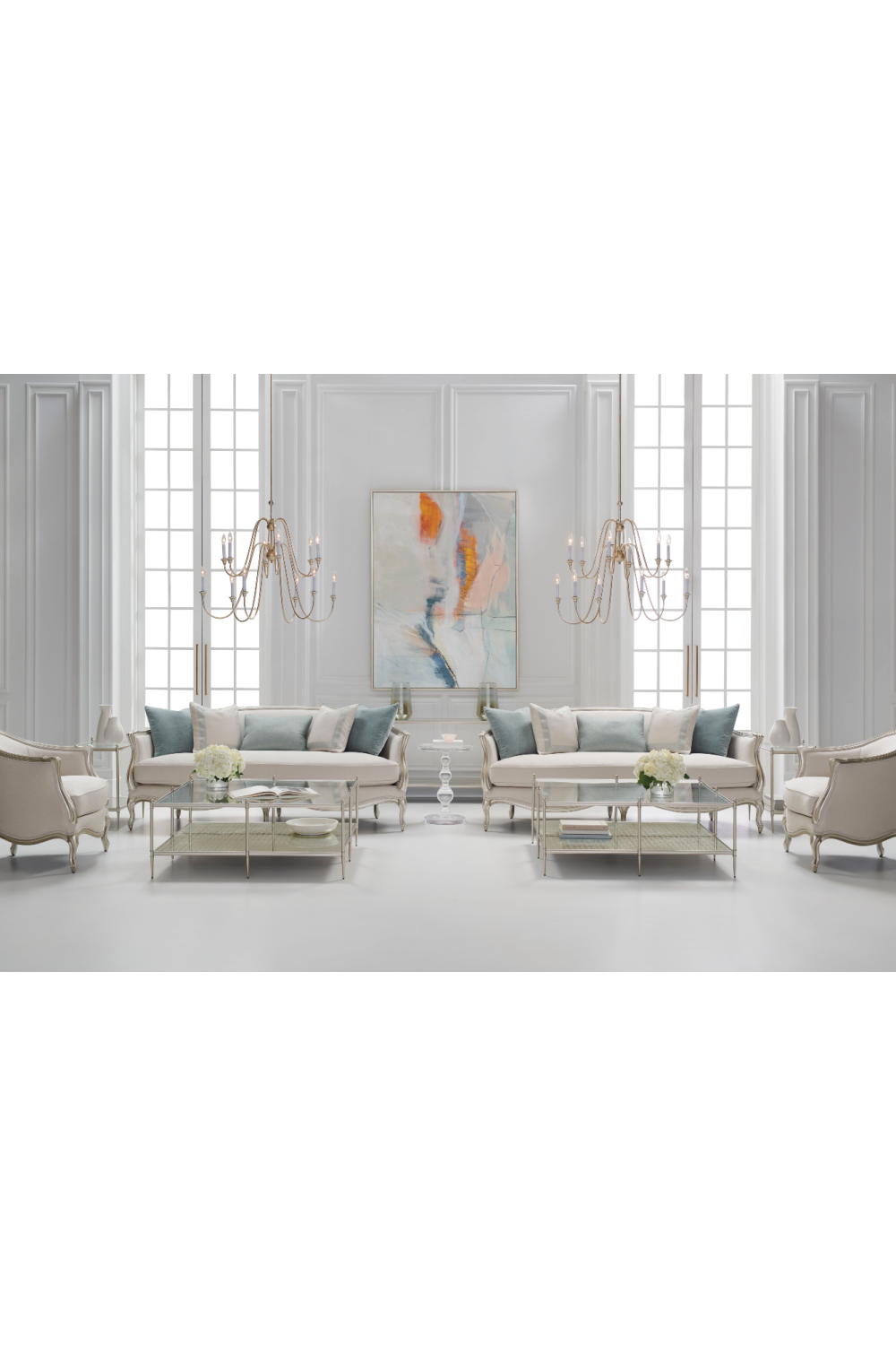 Metal Framed Glass Cocktail Table | Caracole Perfectly Square | Caracole.eu.com