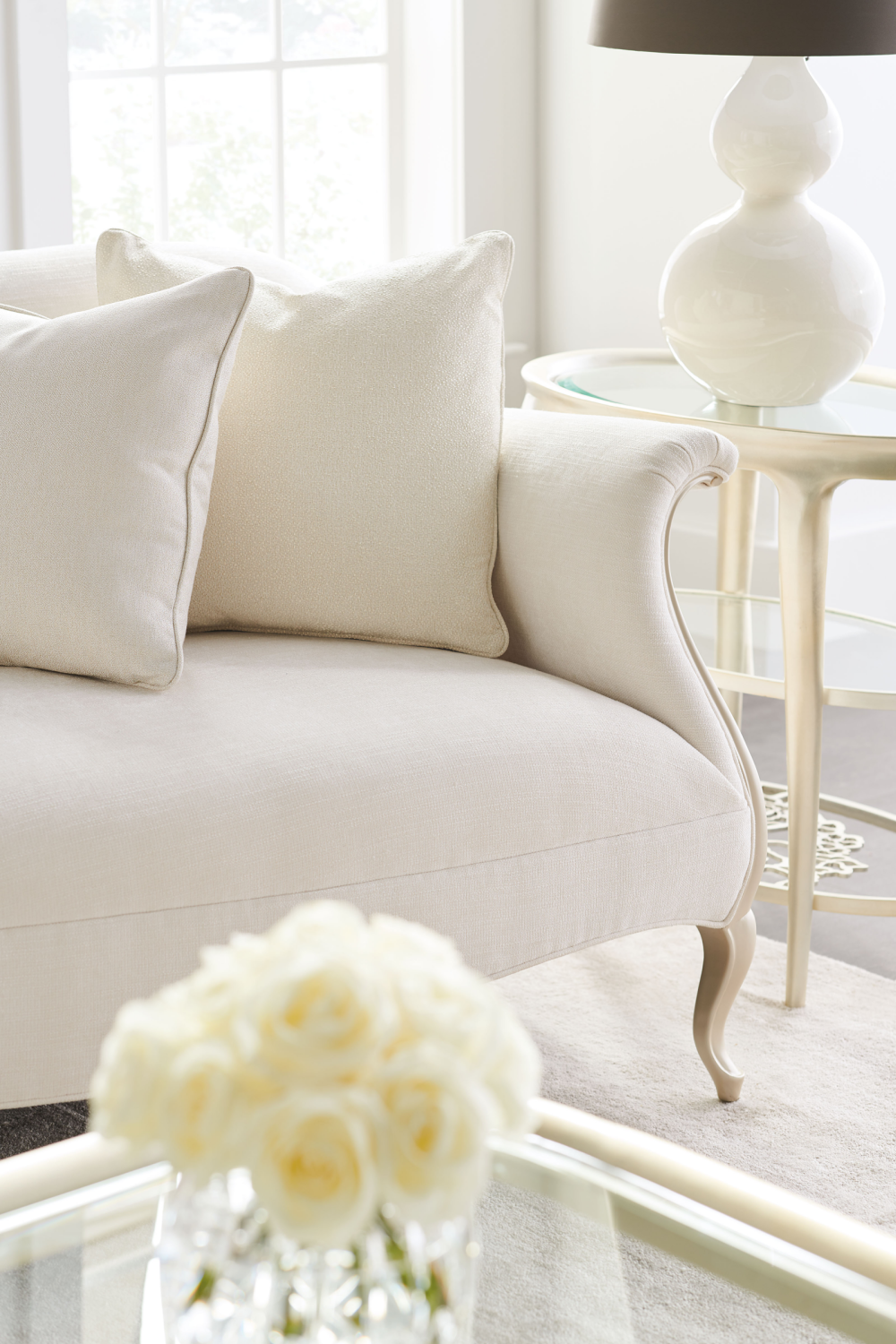 Oval Glass Top Side Table | Caracole Wild Flower | Caracole.eu.com
