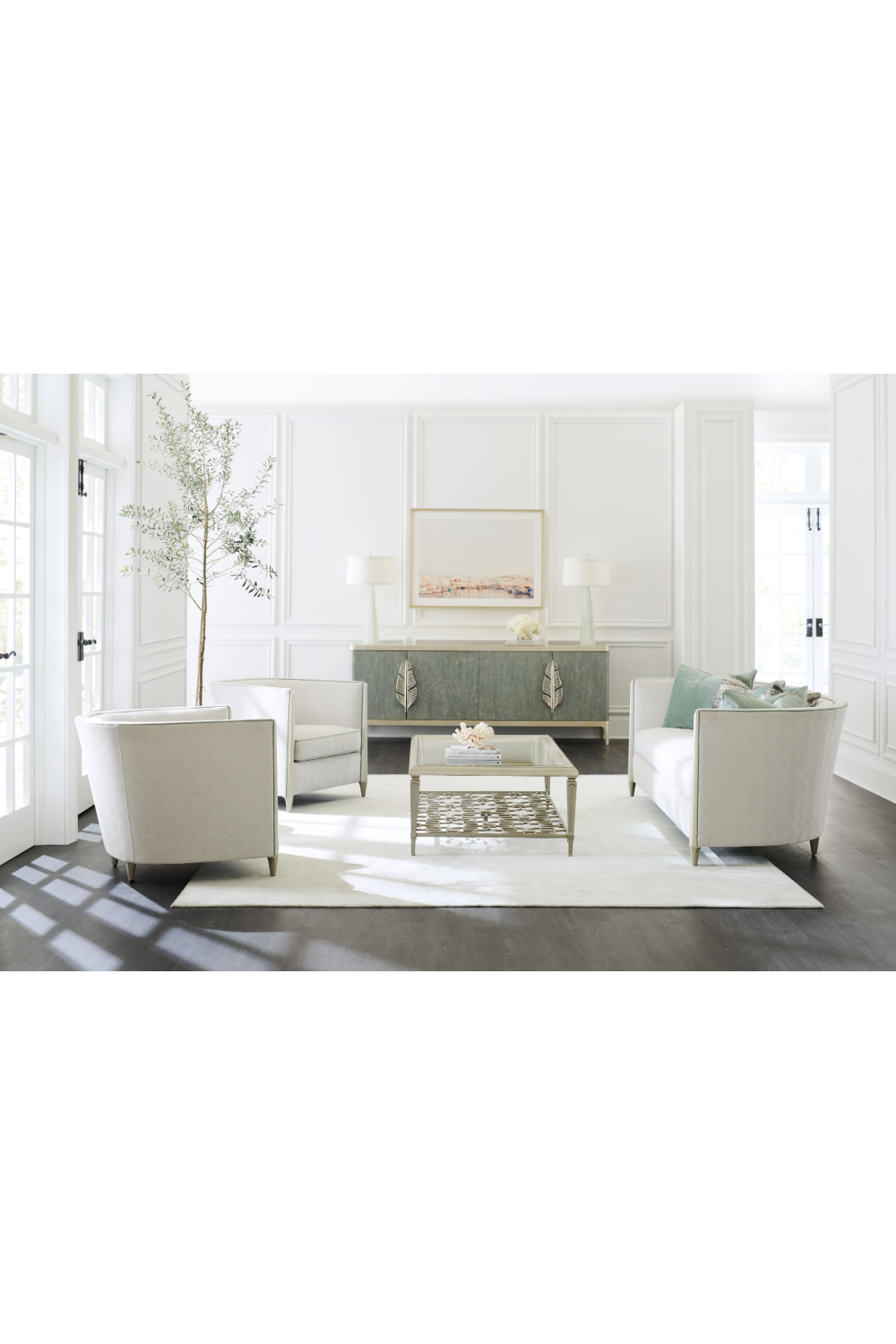 Gold Palm Accent Sideboard  | Caracole Waterside | Caracole.eu.com