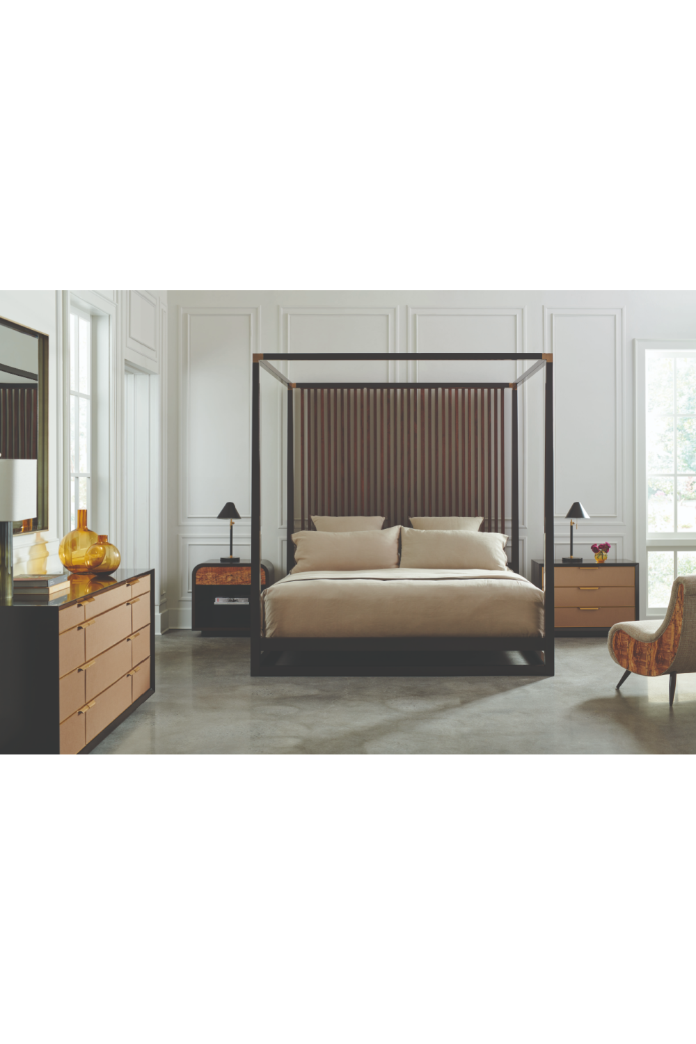 Dark Chocolate Wooden Nightstand | Caracole Triple Wrap | Oroa.com