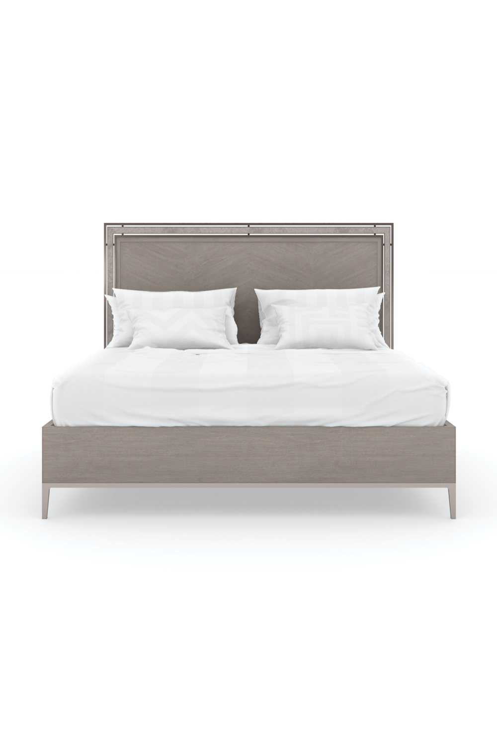 Herringbone Pattern California King Bed | Caracole Serenity | Caracole.eu.com