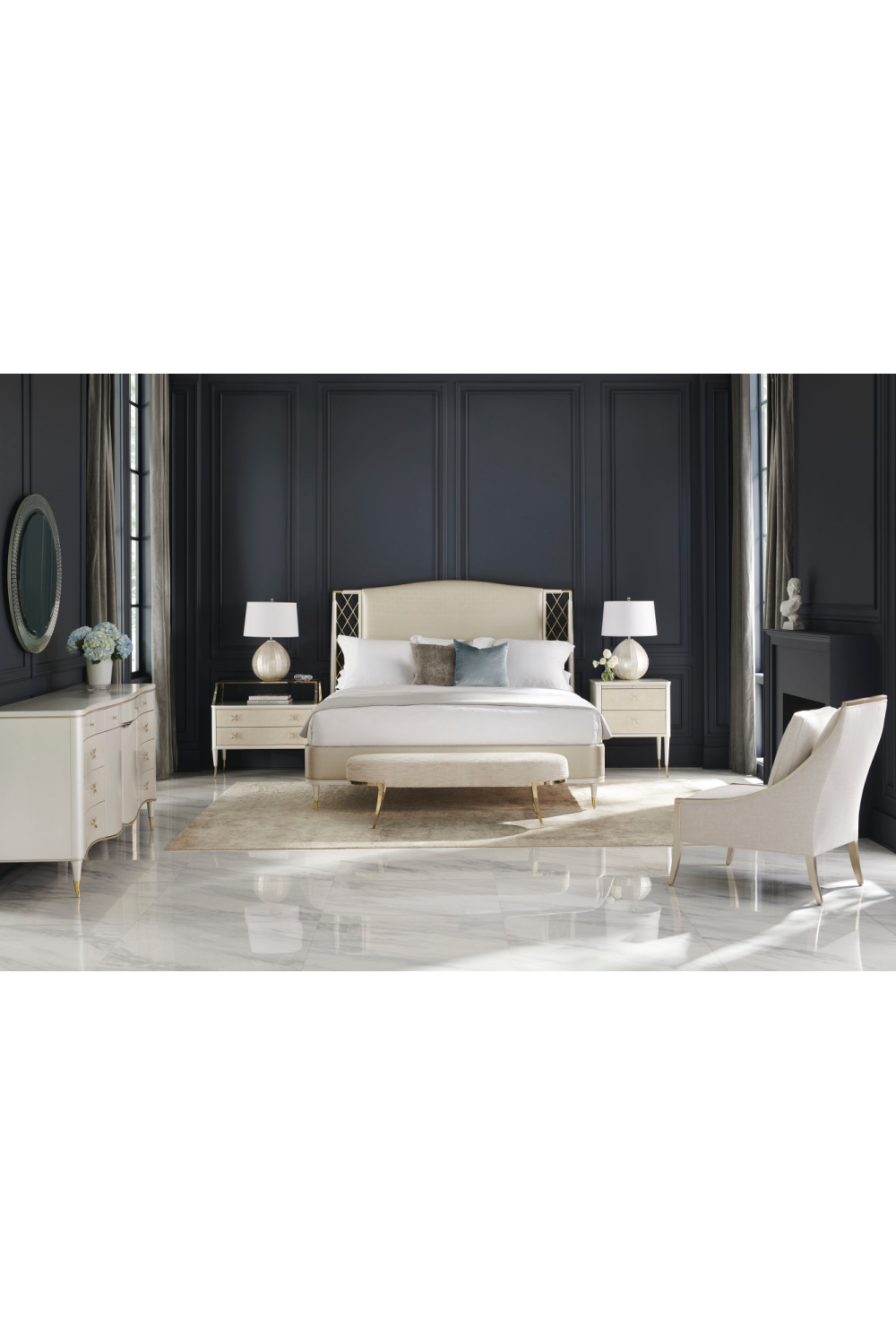 Beige Metal Trellis Bed | Caracole Star Of The Night | Caracole.eu.com