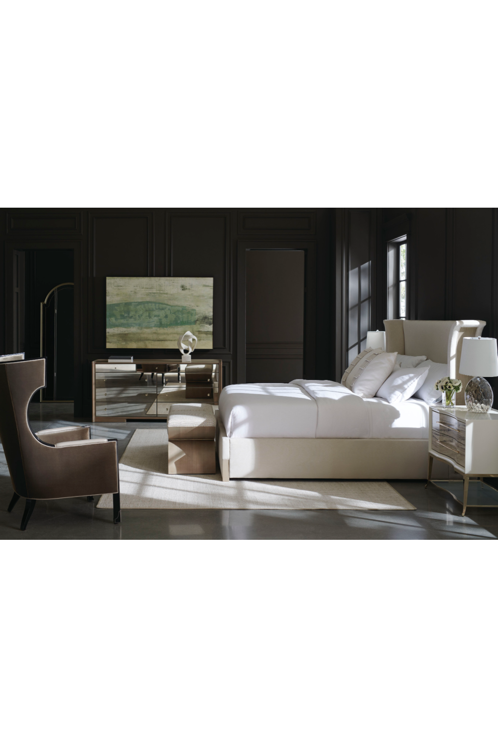 Light Gray Modern Bed | Caracole Beauty Sleep | Caracole.eu.com