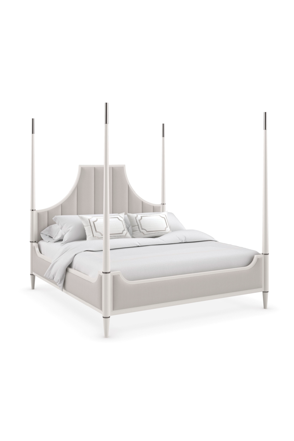 White Channel Tufted Queen Bed | Caracole To Post Or Not To Post | Caracole.eu.com